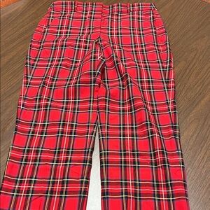 J Crew red plaid Kallie pants, size‎ 8, NWT